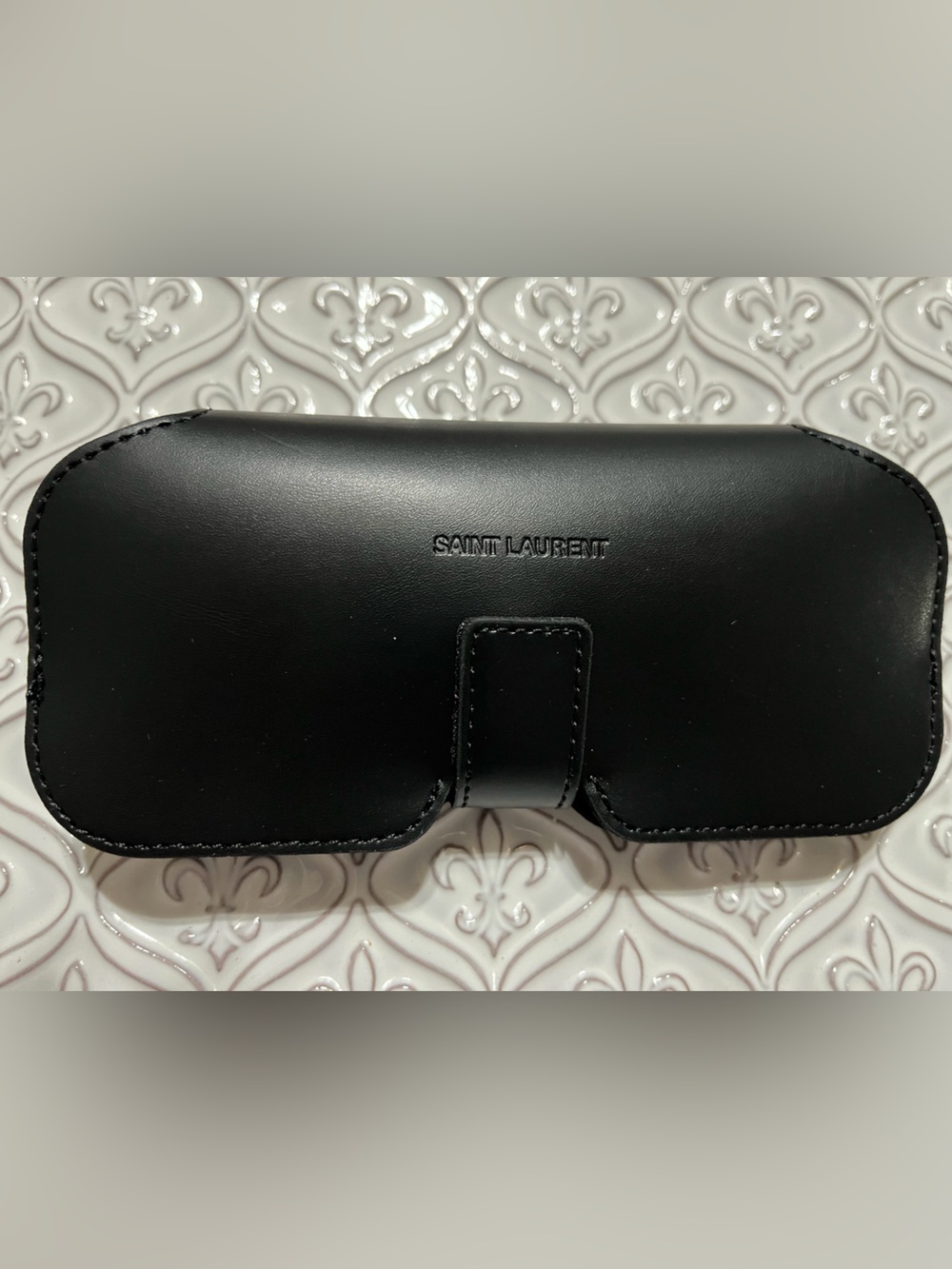 Saint Laurent Black Leather Eye Wear Case (case only, glasses not included) NWOT